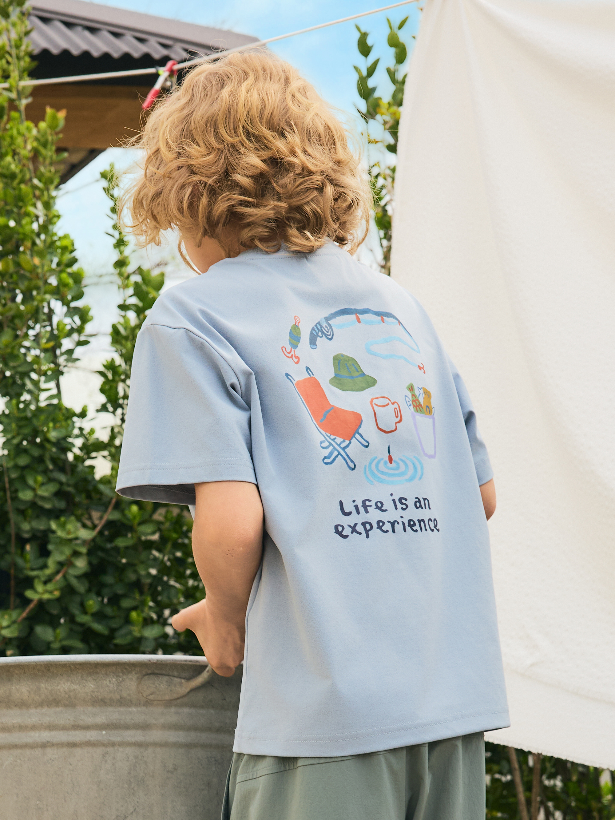 Kids Camping Graphic Short Sleeve T-shirts