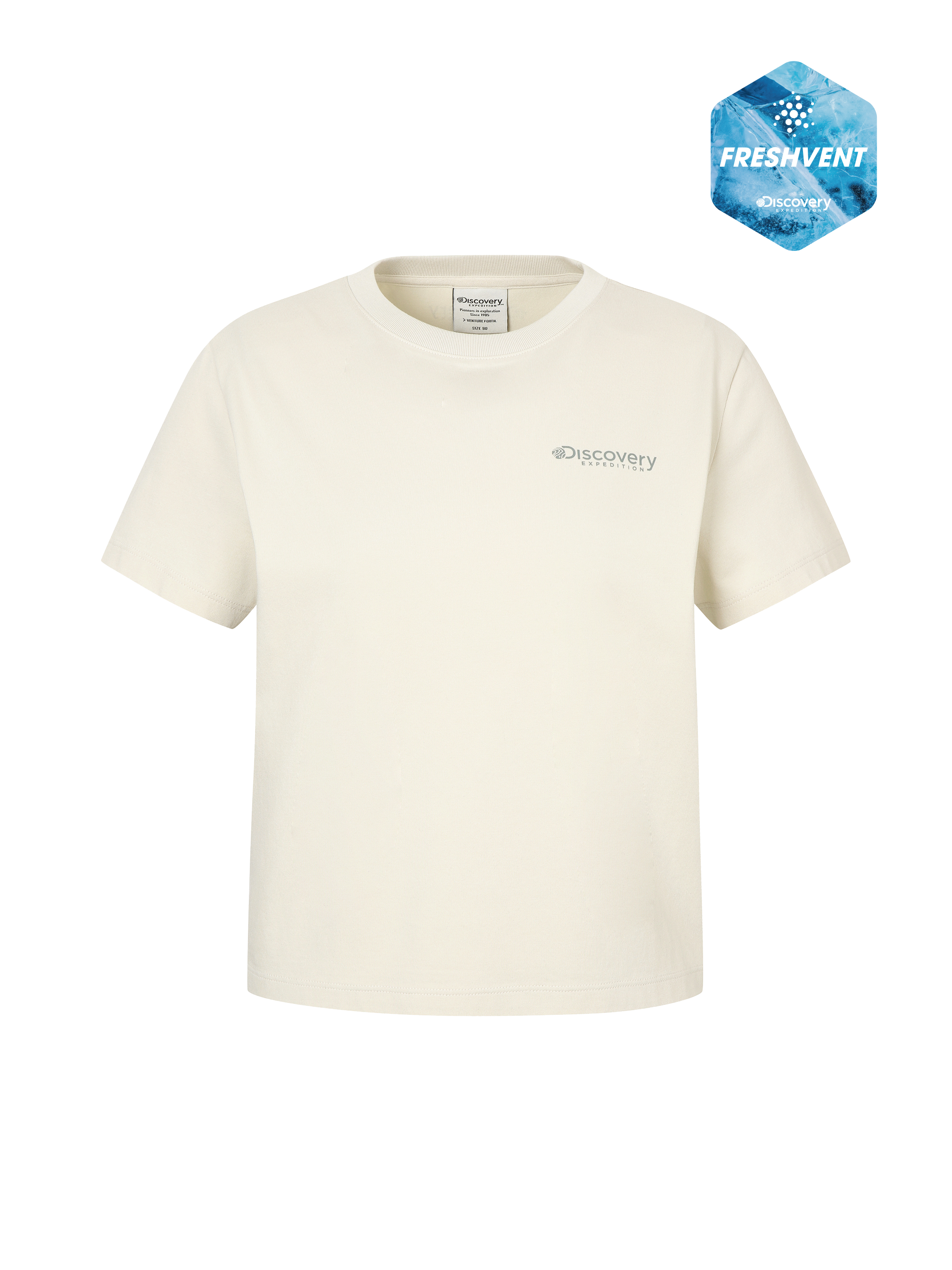 Women's Freshvent Washed Crop Camping Hand-drawing Graphic Short Sleeve T-shirt