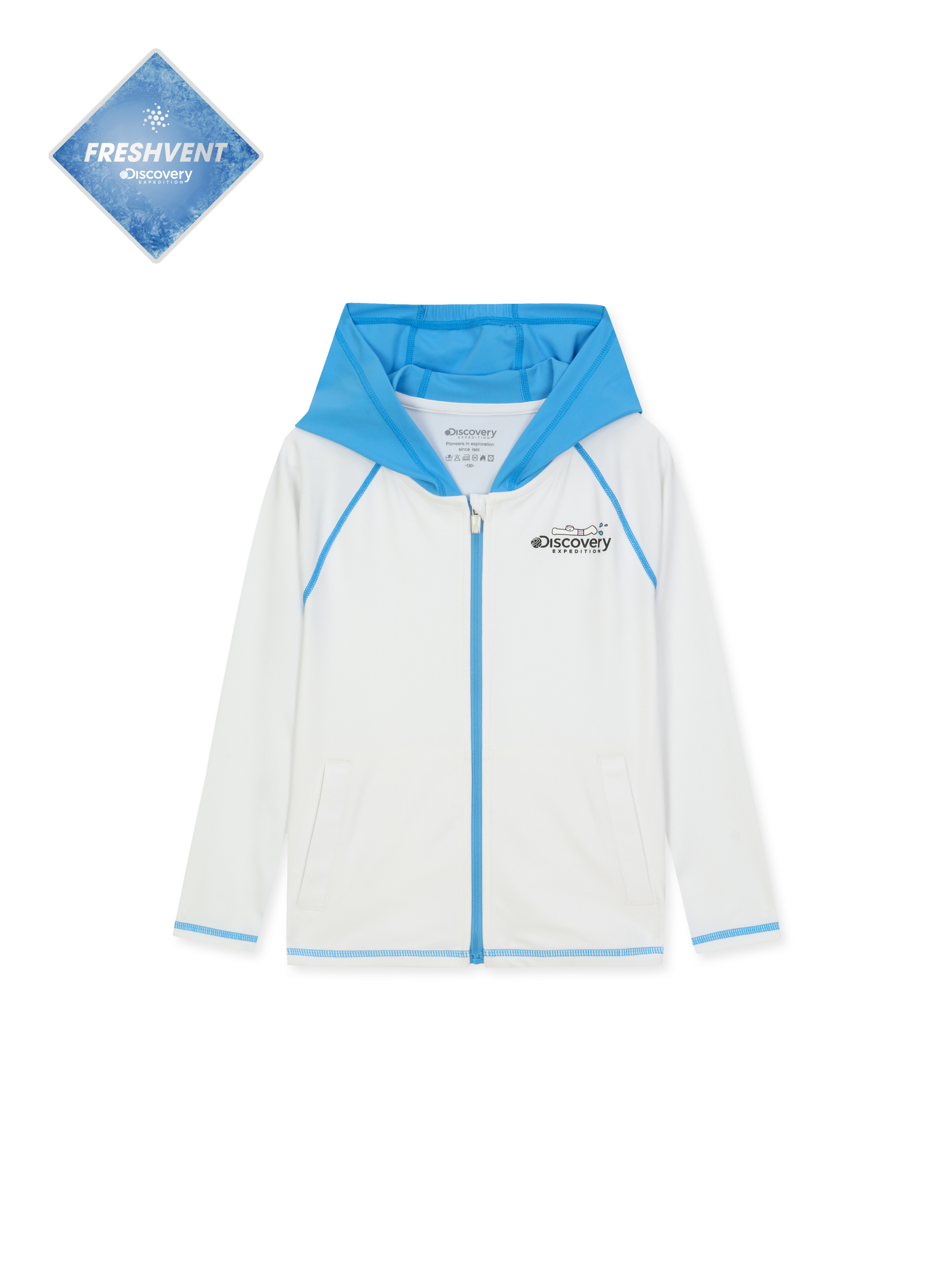 Kids Freshvent Hood Zip-Up Rash Guard