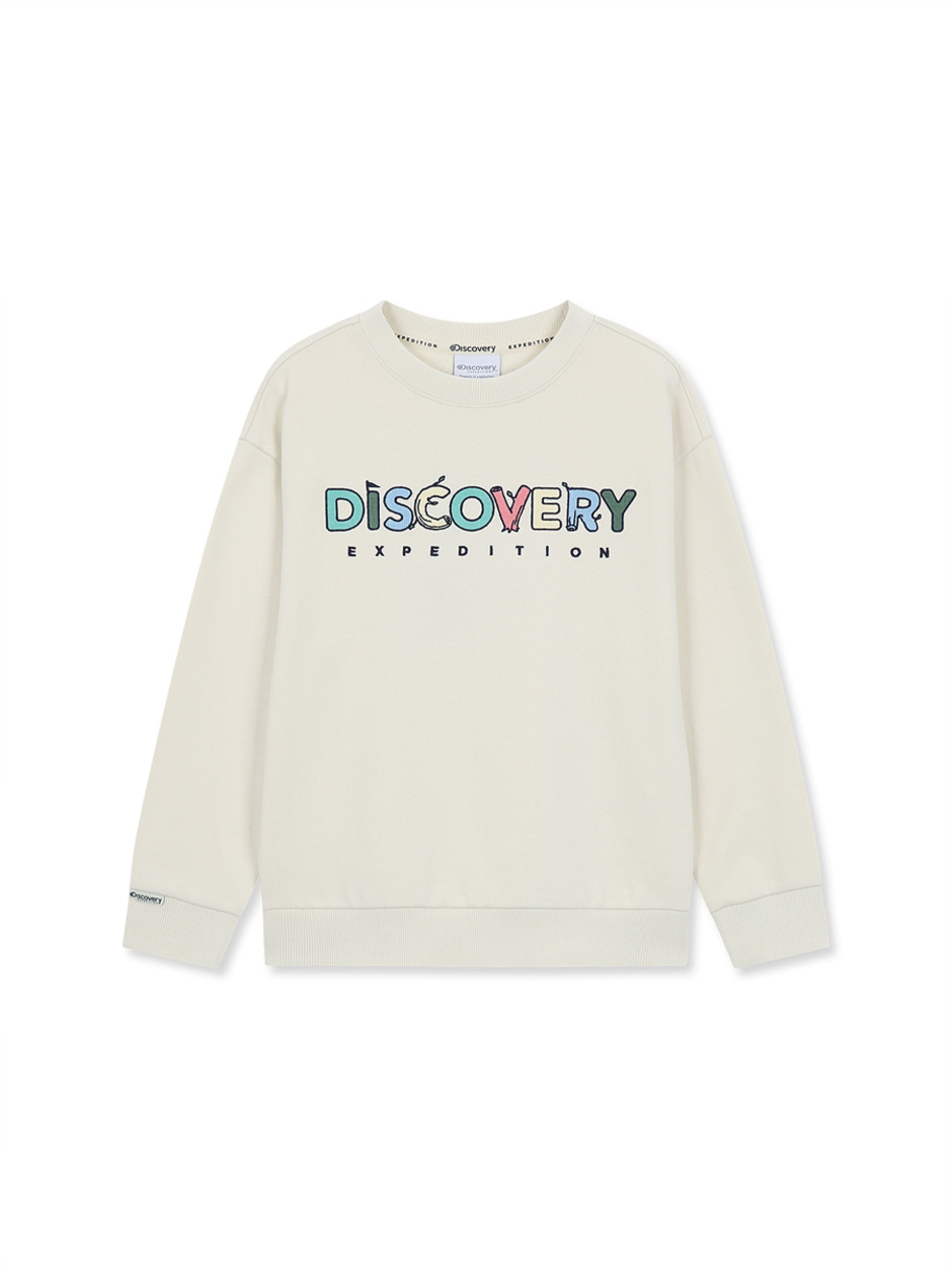 [KIDS] Embroidered Lettering Sweatshirt D.Ivory
