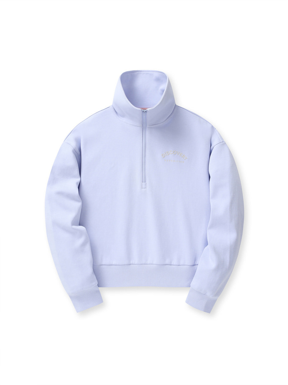 [WMS] Crop Traning Half Zip-Up Sweatshirt Lavender