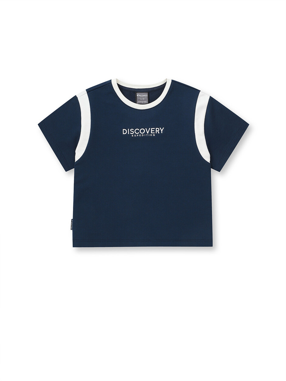 [WMS] Athleisure Woman Crop T-Shirts Navy