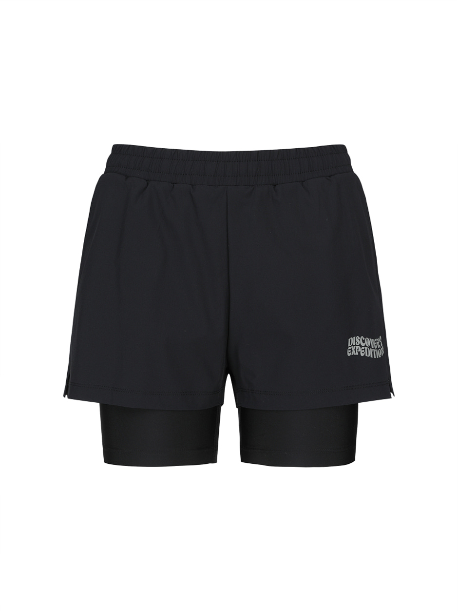 [WMS] 2In1 Board Shorts Black