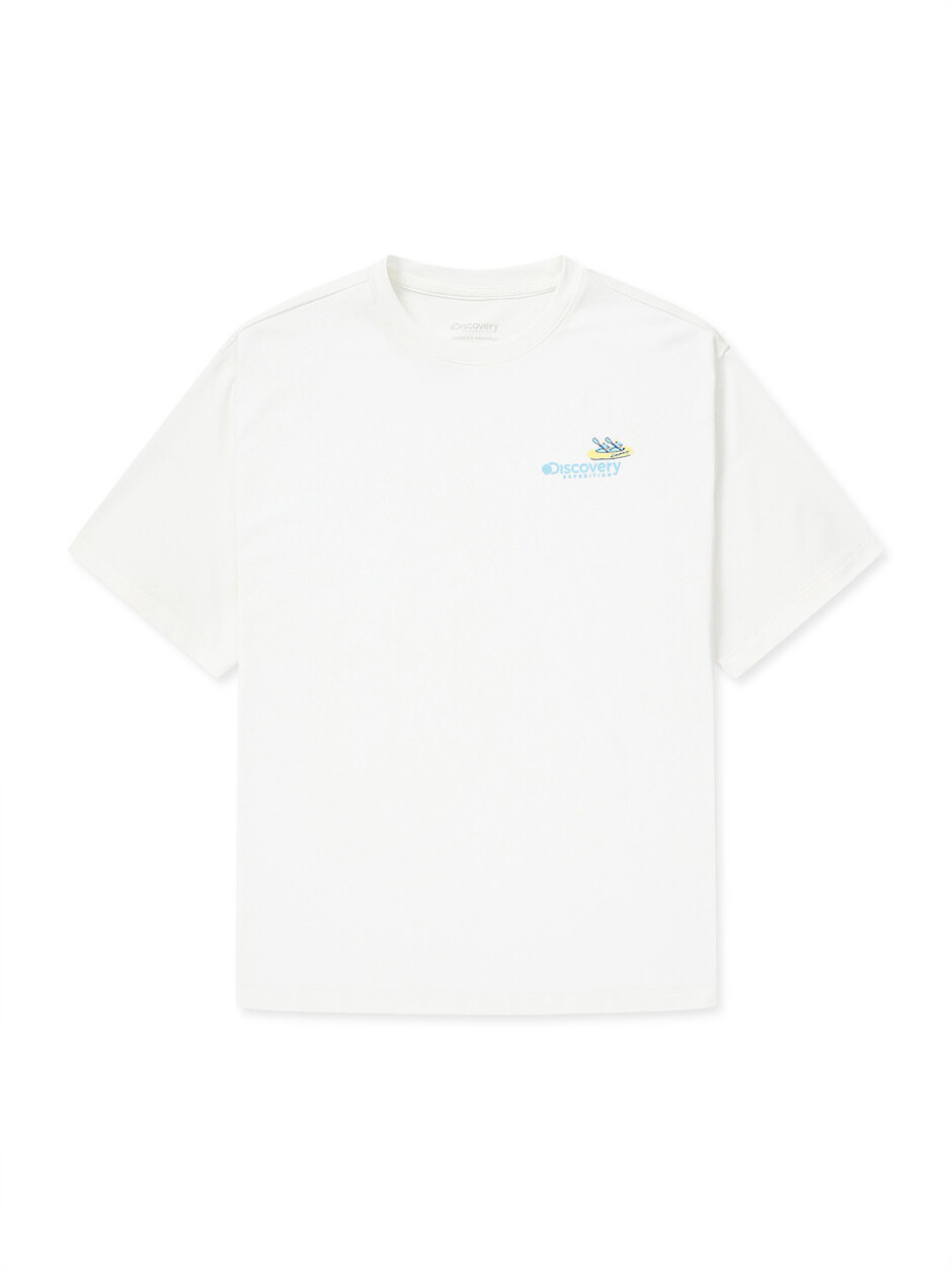 [WMS] Hot Summer Back Graphic T-Shirts Cream
