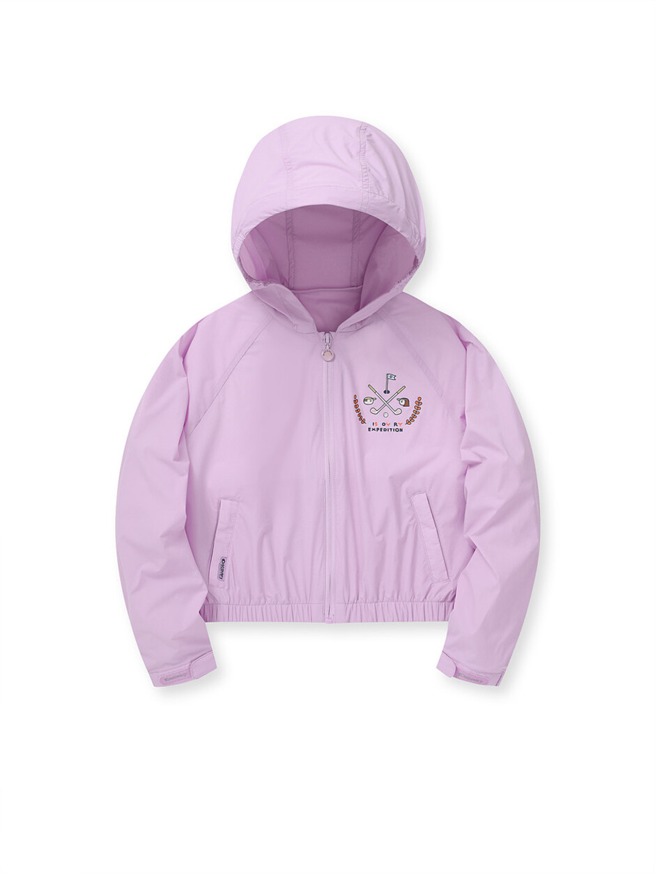 [KIDS] Girl Graphic Lightweight Windbreaker Jacket L.Lavender