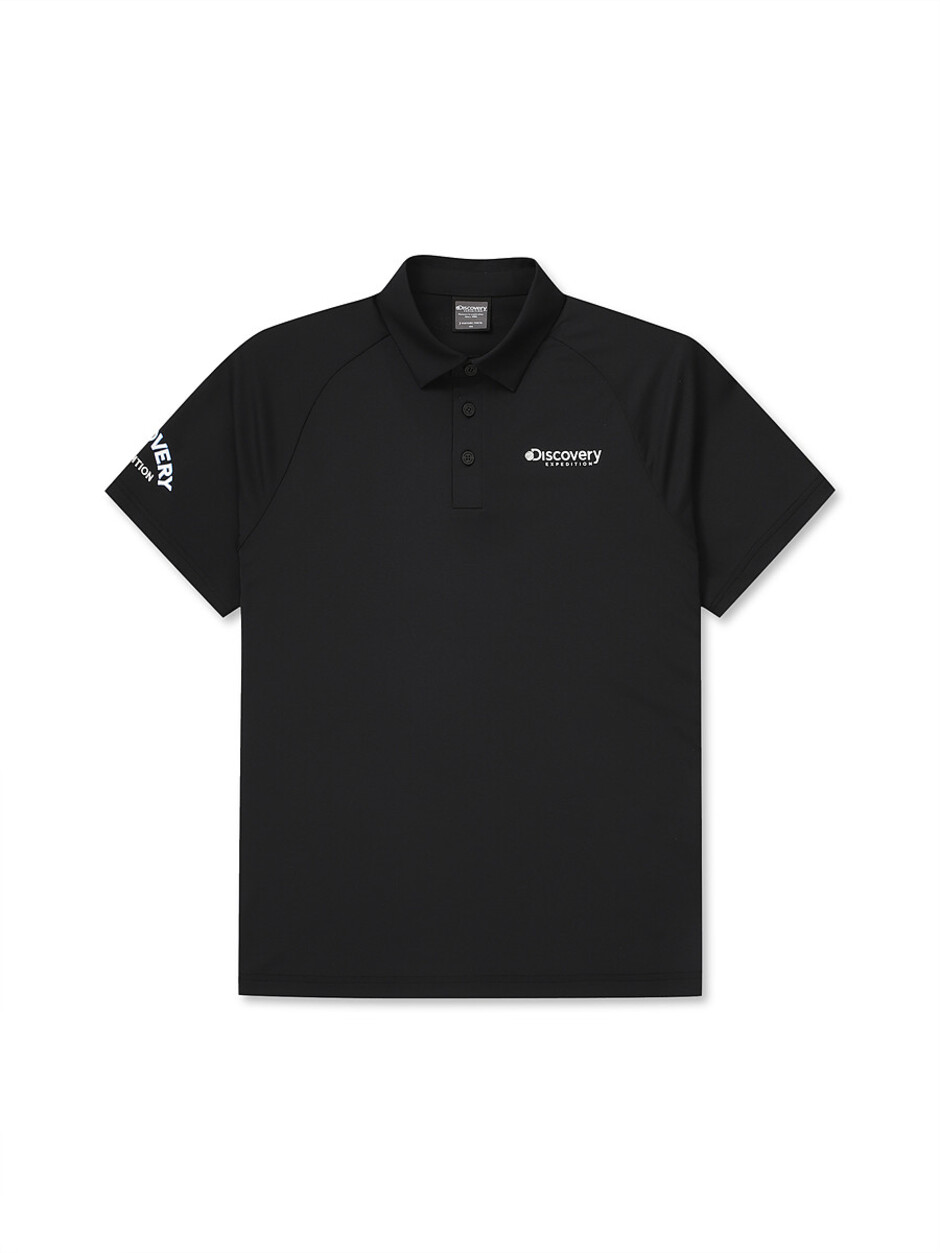Raglan  Sleeve Point Collar T-Shirts Black