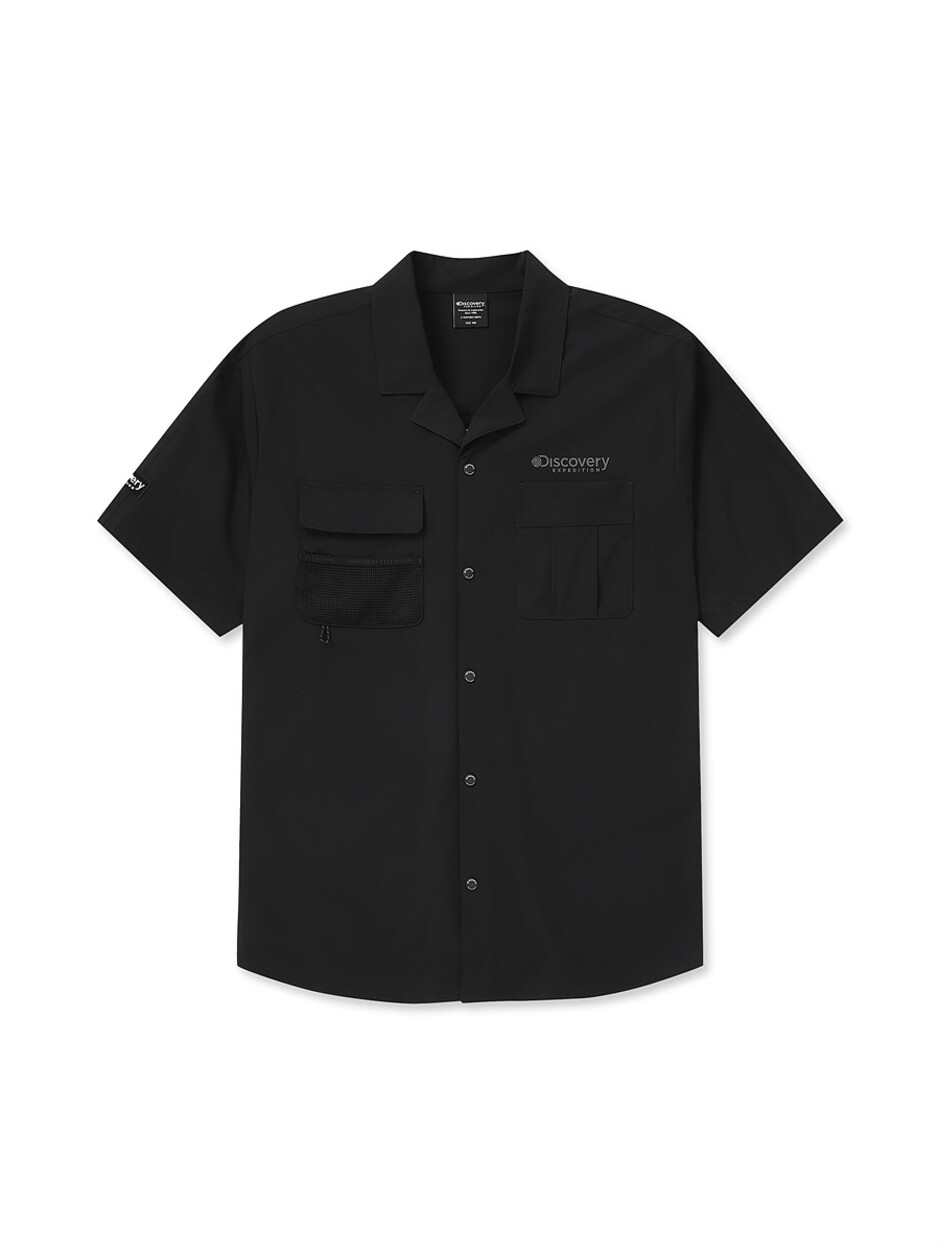 Lightweigh Gorpcore  Woven Pocket Shirt Black