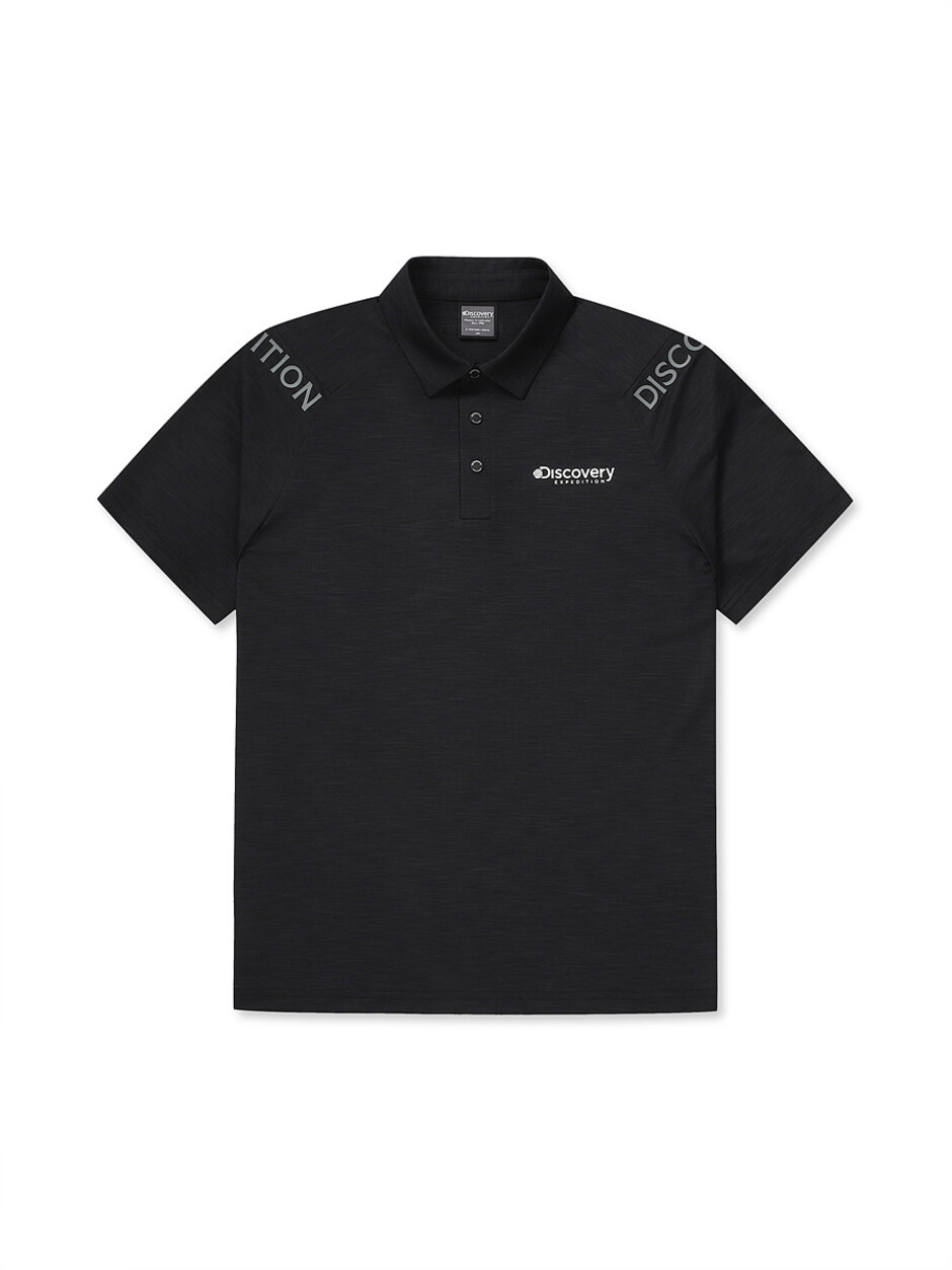 Raglan Sleeve Lettering Collar T-Shirts Black