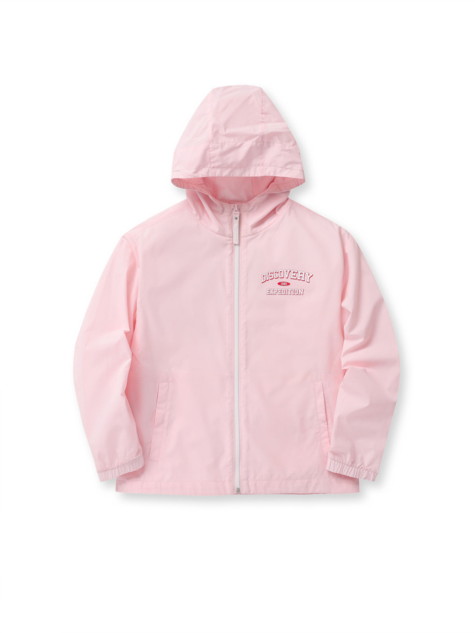 [KIDS] Varsity Graphic Light Weight Windbreaker Jacket Pink Pink