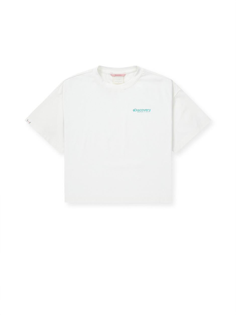[WMS] Women`s Back Graphic Crop T-Shirts Cream