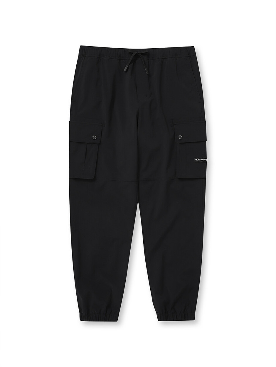 Light Loose Tapered Cargo Jogger Pants Black