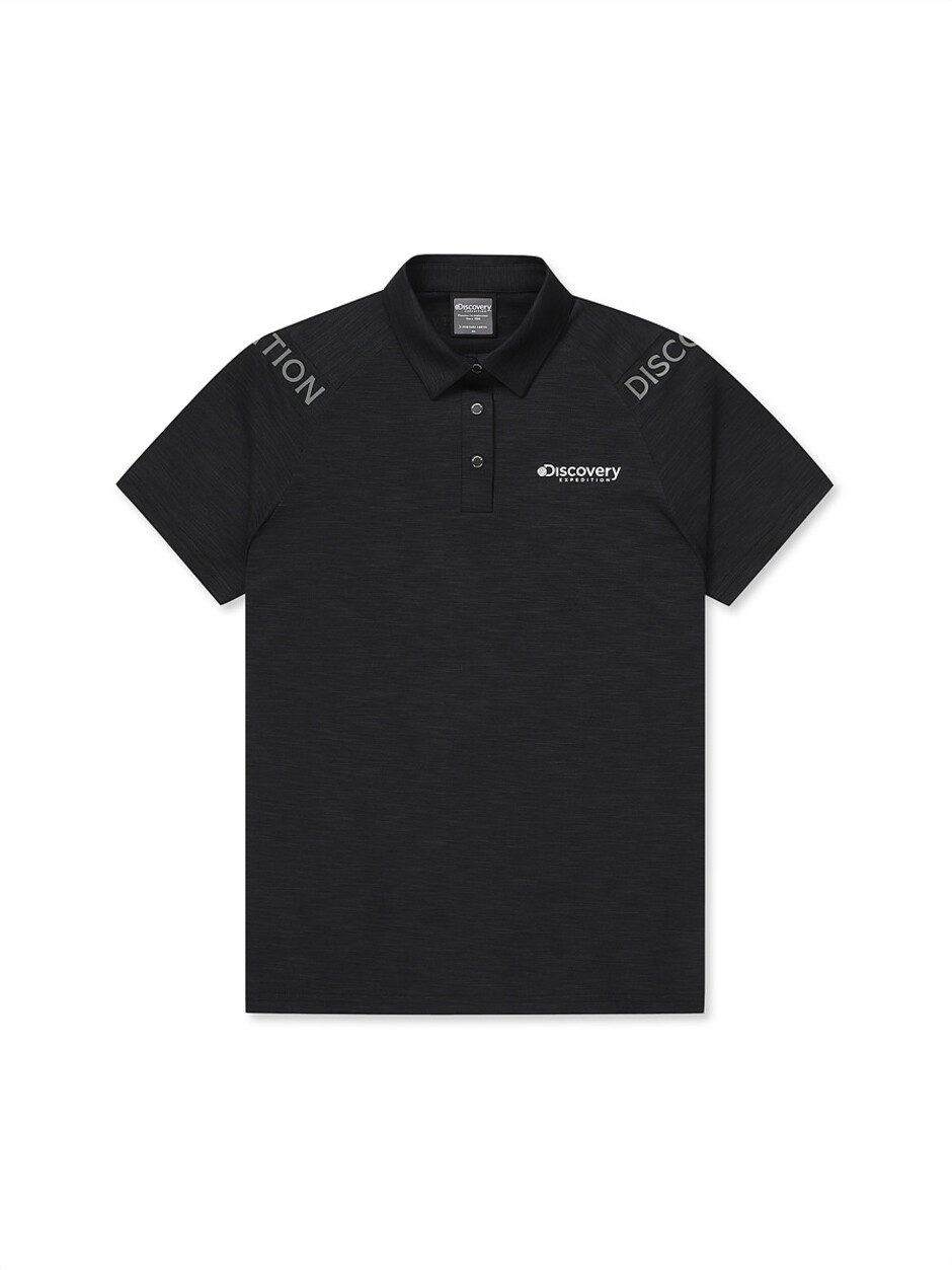[WMS] Raglan Sleeve Lettering Collar T-Shirts Black