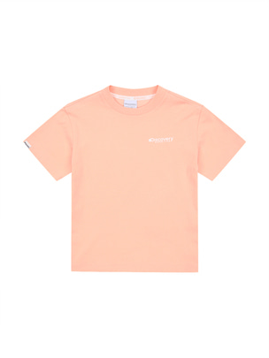 [KIDS]  Back Graphic Logo Pointed T-Shirt Coral