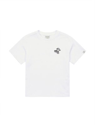 [KIDS] Family Dicoman Skateboard Graphic Shorts Sleeve Shirts Off White