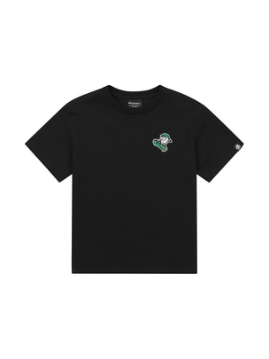 [KIDS] Family Dicoman Skateboard Graphic Shorts Sleeve Shirts Black