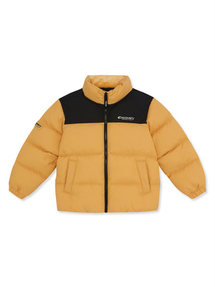 [KIDS] Color Block Duck Down Shorts Jacket L.Orange