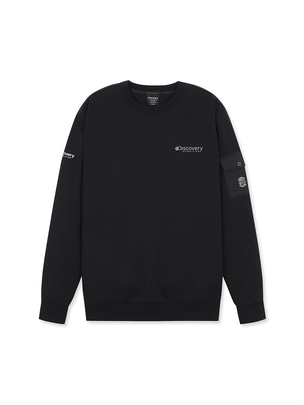 Woven Hybrid Sweatshirt Black