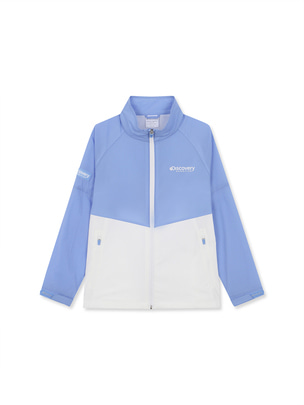 [KIDS] Light Color Blocked Windbreaker Jacket Blue