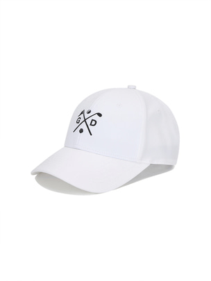 Embroidered Logo Hard Ball Cap Off White