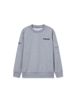 [KIDS] Outpocket Training Sweatshirt Melange Grey