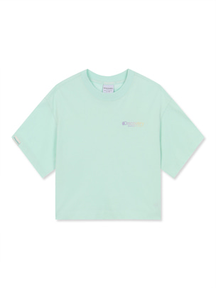 [KIDS] Girl`S Semi Crop Shorts Sleeve T-Shirts L.Mint