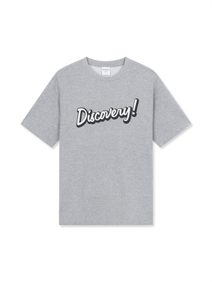 Typo Graphic Overfit T-Shirts Melange Grey
