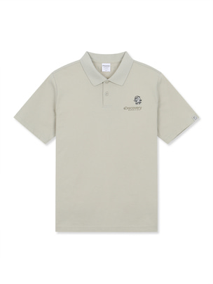 Casual Dicoman Small Logo Collar T-Shirts L.Beige
