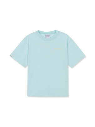 [KIDS] Typographic Shorts Sleeve T-Shirts L.Blue