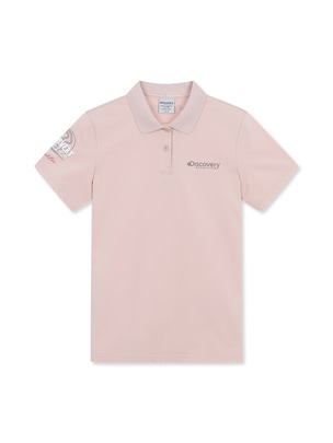 [WMS] Logo Collar T-Shirts L.Pink