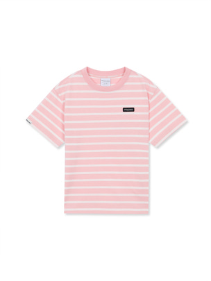 [KIDS] Stripe Shorts Sleeve T-Shirts D.Pink