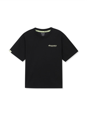 [KIDS] Typographic Shorts Sleeve T-Shirts Black