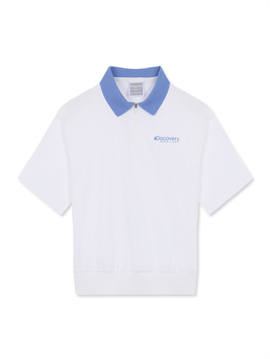 [WMS] Basic Zip-Up Collar T-Shirts Off White