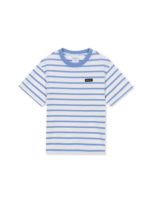 [KIDS] Stripe Shorts Sleeve T-Shirts D.Blue