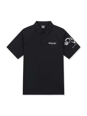 Raglan Sleeve Point Collar T-Shirts Black