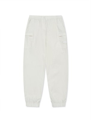 [WMS] Lightweight Cotton Cargo Jogger Pants D.Ivory