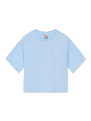 [WMS] Women`S Crop T-Shirts Skyblue