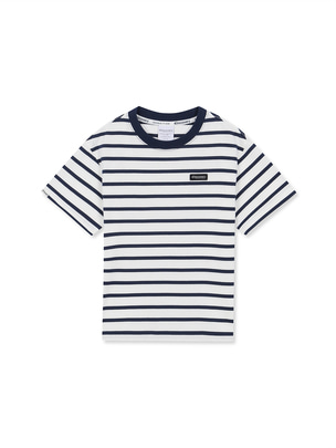 [KIDS] Stripe Shorts Sleeve T-Shirts D.Navy
