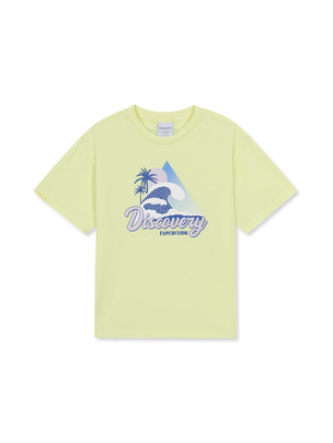 [KIDS] Around Beach Graphic Shorts Sleeve T-Shirts Yellow