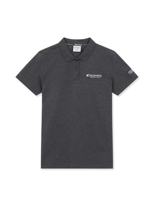 [WMS] Ted Small Logo Collar T-Shirts Dark Melange Gray