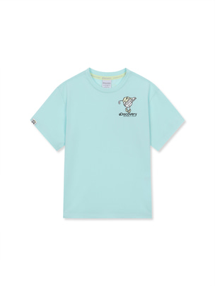 [KIDS] Character Small Graphic Shorts Sleeve T-Shirts L.Blue