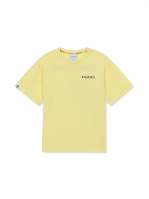 [KIDS] Character Lettering Graphic Shorts Sleeve T-Shirts Yellow