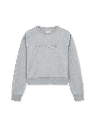 [WMS] Crop Training Sweatshirt Melange Grey