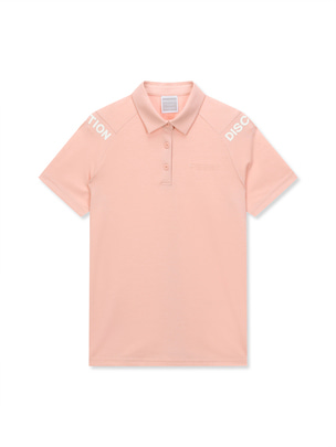 [WMS] Raglan Lettering Collar T-Shirts Pink