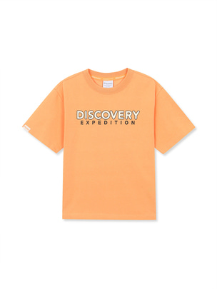 [KIDS] Outdoor Big Logo Shorts Sleeve T-Shirts Orange
