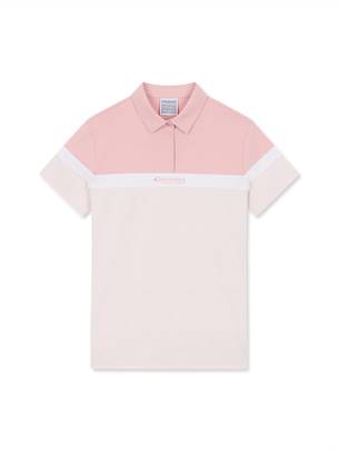 [WMS] Color Block Collar T-Shirts Pink