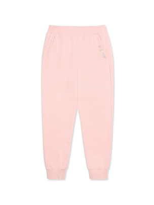 [KIDS] Girls Slim Fit Jogger Training Pants Pink