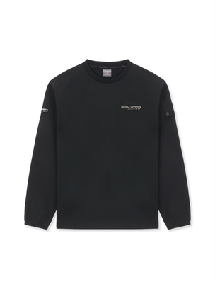 Woven Out Pocket Sweatshirt Black