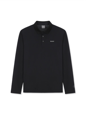 Basic Long Sleeve Collar T-Shirts Black