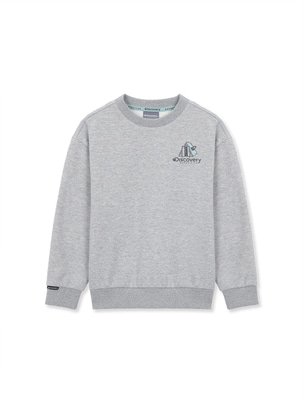 [KIDS] Outdoor Camping Graphic Sweatshirt Melange Grey