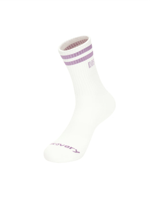 Stripe High Socks D.Violet
